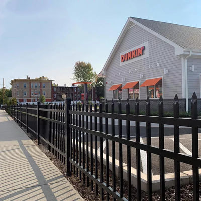 काला पिक्ट सजावटी धातु काढ़ा लोहा बाड़ पैनल 1.03 मीटर ऊंचाई