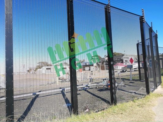 358 एंटी क्लाइम्ब सुरक्षा बाड़ काले पाउडर लेपित स्पष्ट दृश्य