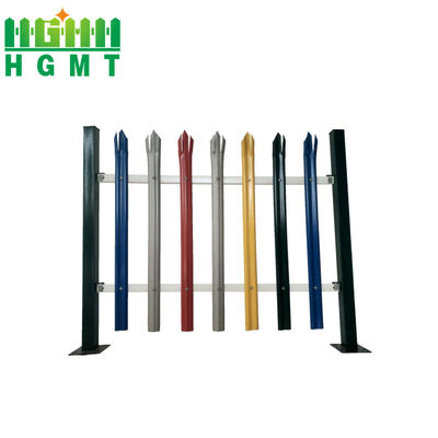 1.8 मीटर उच्च पाउडर कोटिंग गैल्वेनाइज्ड पैलिसाड बाड़ D अनुभाग पीला