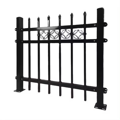 बगीचे के लिए गर्म बिक्री के नए डिजाइन काले लेपित गैल्वेनाइज्ड स्टील ट्यूबलर 8 फीट स्टील बाड़