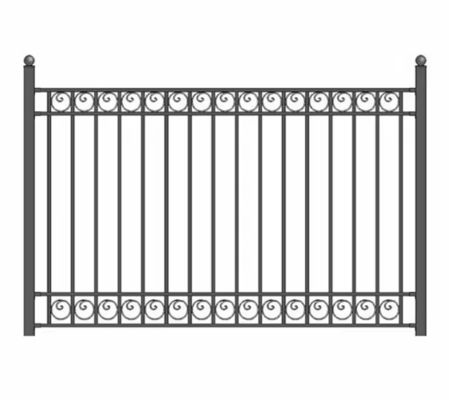 स्टील मेटल पीकेट सजावटी कढ़ाई का लोहा बाड़ पैनल थोक बिक्री