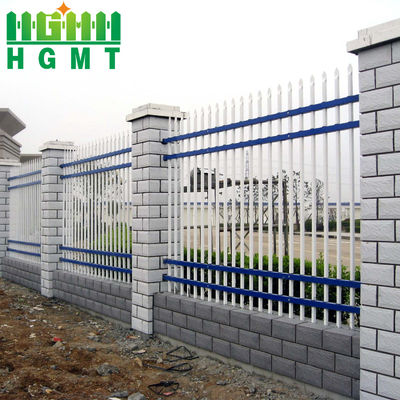आवासीय क्षेत्रों के लिए फ्लैट टॉप पाउडर लेपित लोहे के पिक्ट स्टील ट्यूबलर बाड़ पैनल