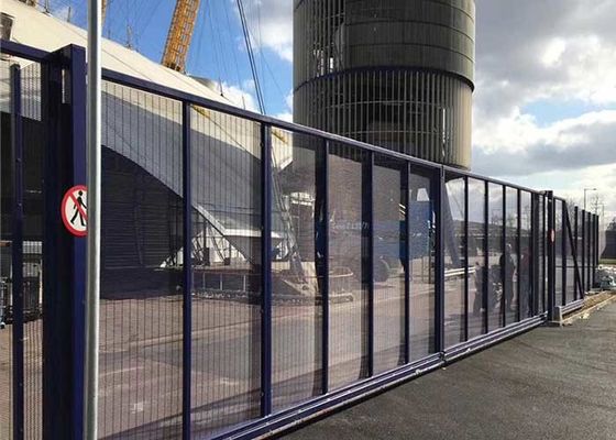 पाउडर कोटिंग ब्लैक मेटल सिक्योरिटी फेंस टाइप स्लाइडिंग गेट 2.0m X 6.0m