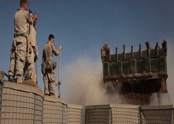 100*100 मिमी गैल्वेनाइज्ड हेस्को बास्केट ब्राउन हेस्को बैग