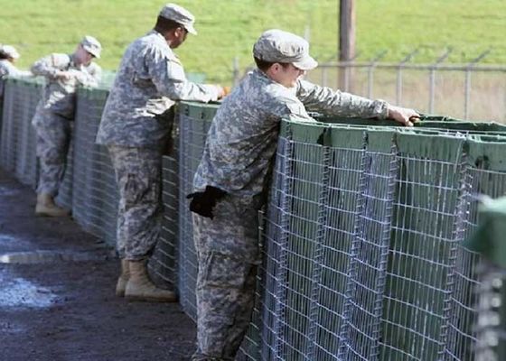 पूर्वनिर्मित गोल HESCO दीवार 4.5 मिमी तार Hesco रेत बाधा