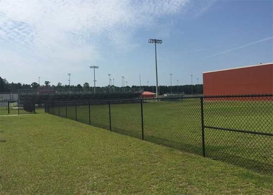 गोल पोस्ट 1800 मिमी ग्रीन कोटेड चेन लिंक बाड़ आईएसओ प्रमाण पत्र