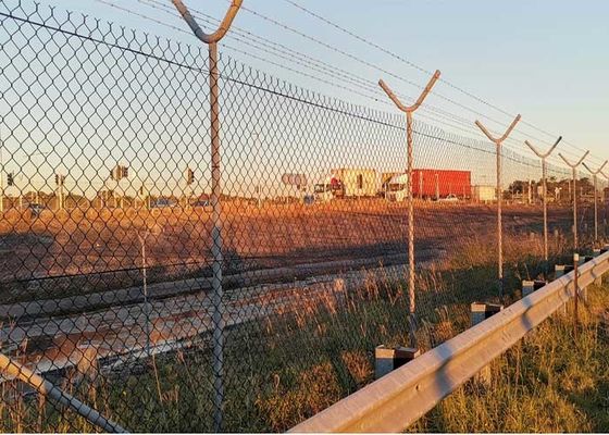 पोर्टेबल 3.0 मिमी तार धातु श्रृंखला लिंक बाड़ 60g/एम2 जस्ती